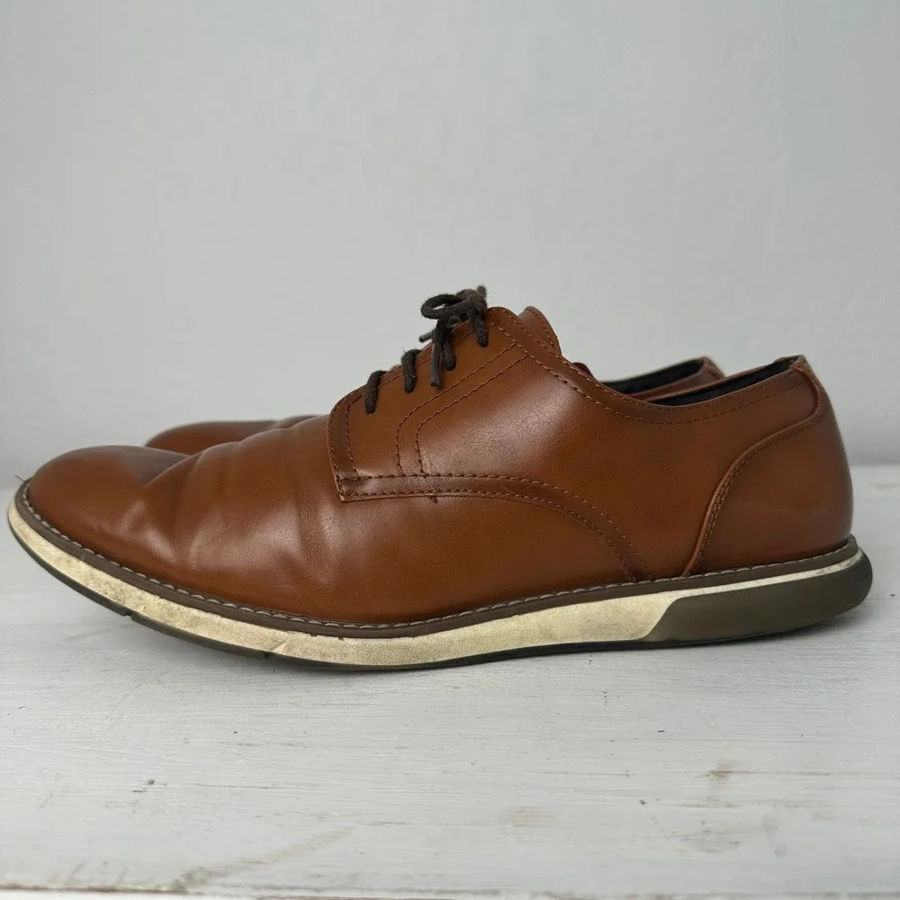 Gordon Rush RUSH Plain Toe Oxford Mens 11 301335 Brown Lace Up Dress Shoes